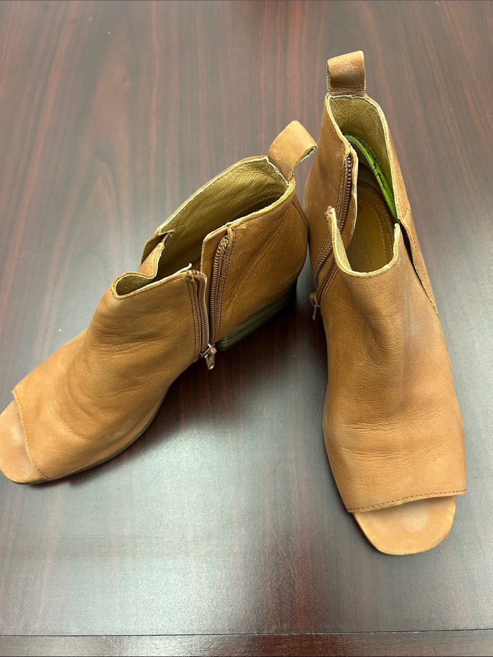 Corso Como Tan Leather Open-Toe Mule Boots